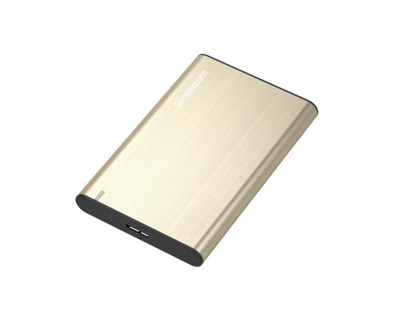 Simplecom SE211 Aluminium Slim Enclosure Case For 2.5'' SATA to USB 3.0 HDD Gold