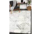 Verve Light Grey Geometric Rug 80x300cm