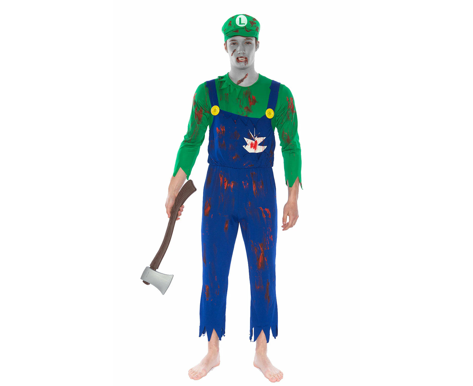 Adult Zombie Bloody Super Mario Luigi  Costume