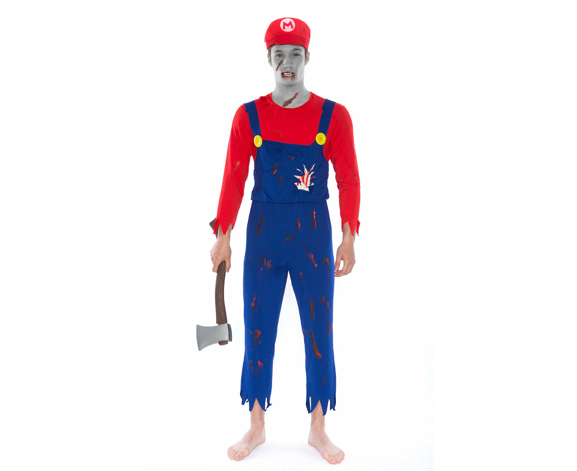 Adult Zombie Bloody  Super Mario Luigi Costume