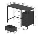 Advwin Computer Desk with Reversible Drawers Study Desk Home Office Desk Gaming Desk, Black