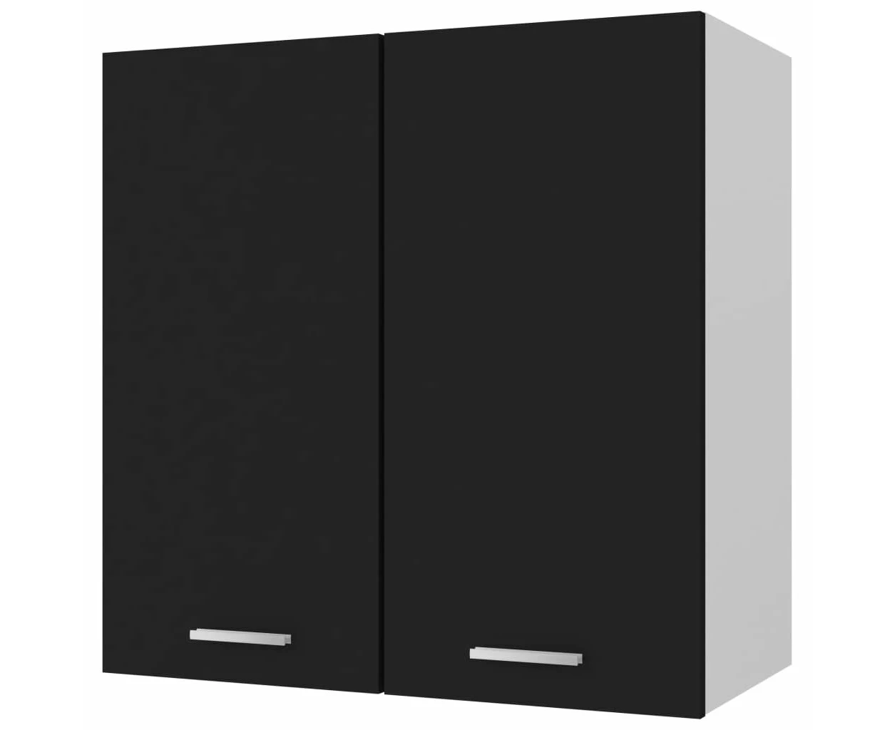 Black Hanging Cabinet Wall Mounted Modern Kitchen Furniture Cupboard Storage 60x31x60cm