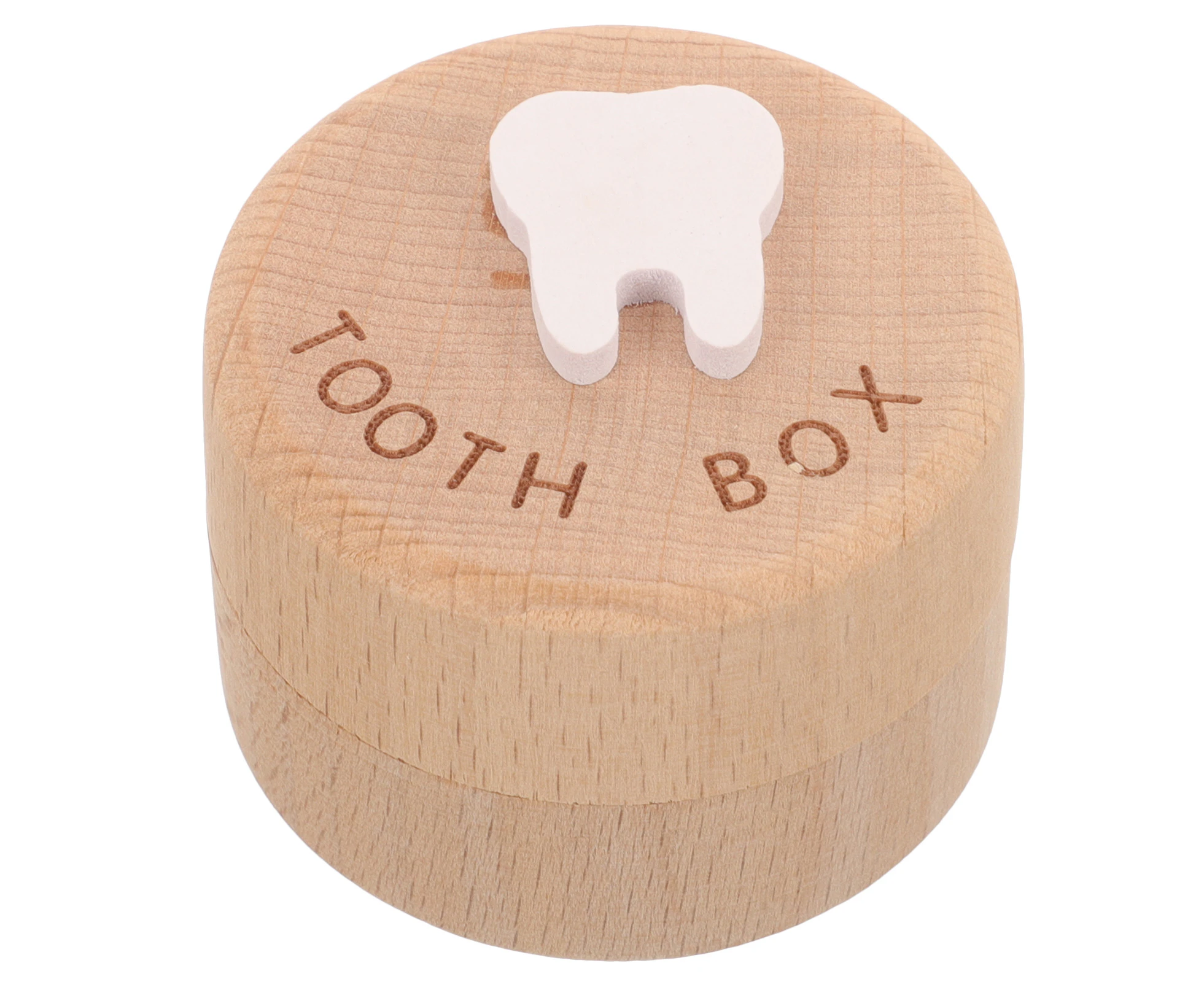 Baby Tooth Collection Box Wood Box Cartoon Tooth Packing Box Fetal Hair Tooth Container