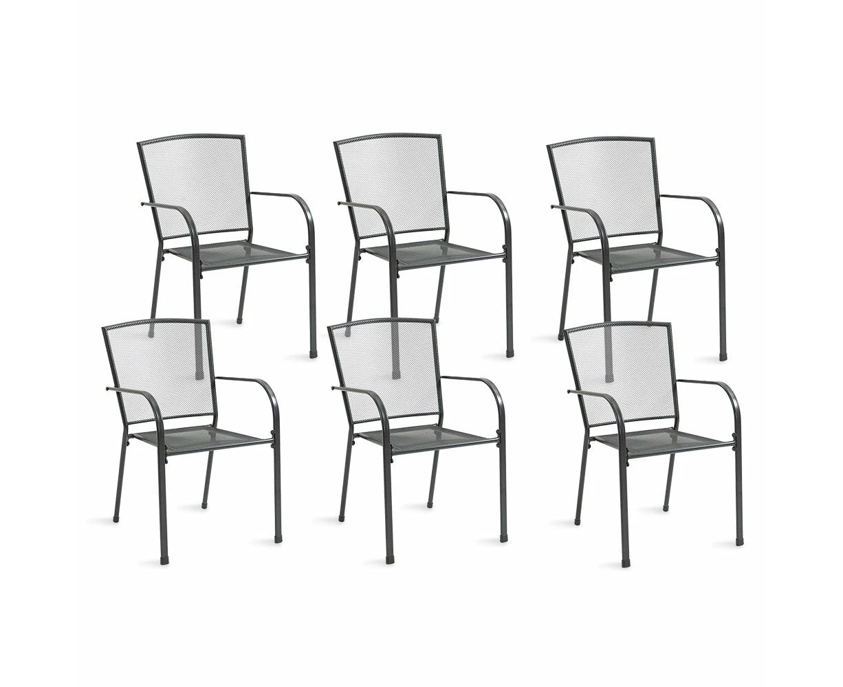 Patio Chairs Fortia 6Pc Outdoor Dining Chair Set Outside With E Coating