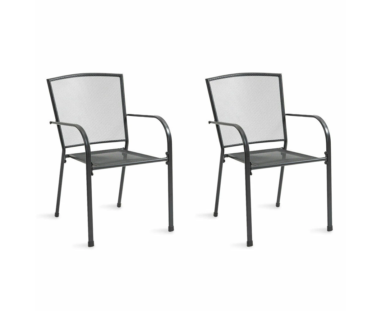 Patio Chairs Fortia 2Pc Outdoor Dining Chair Set Outside With E Coating