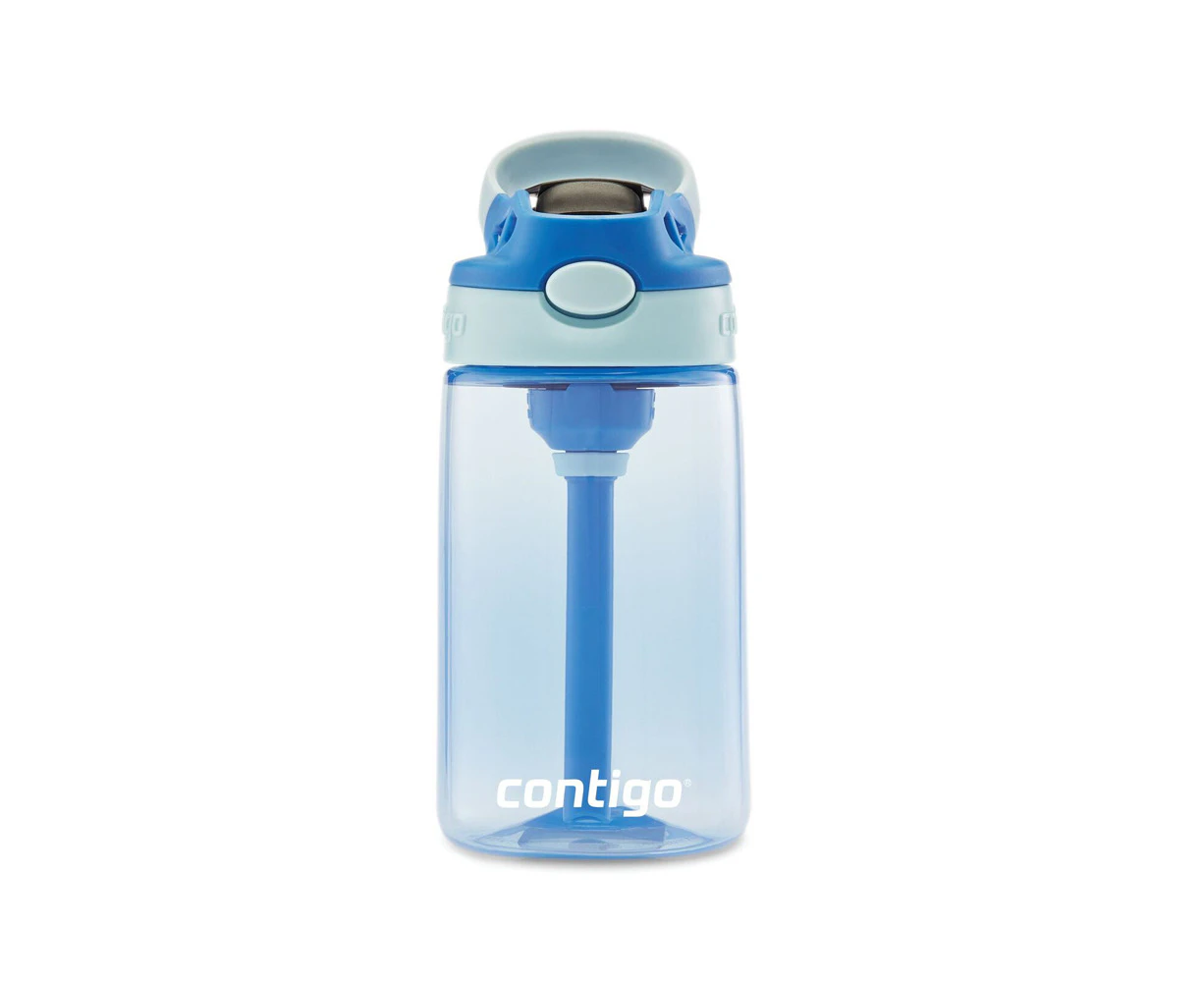 Contigo Kids Autospout 414ml Water Bottle w/ Straw Juice Drink Container Blue