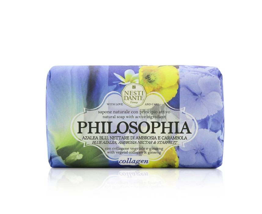 Nesti Dante Philosophia Natural Soap  Collagen  Blue Azalea, Ambrosia Nectar & Starfruit With Vegetal Collagen & Ginseng 250g/8.8oz