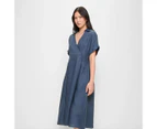 Target European Linen Wrap Midi Dress