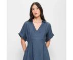 Target European Linen Wrap Midi Dress