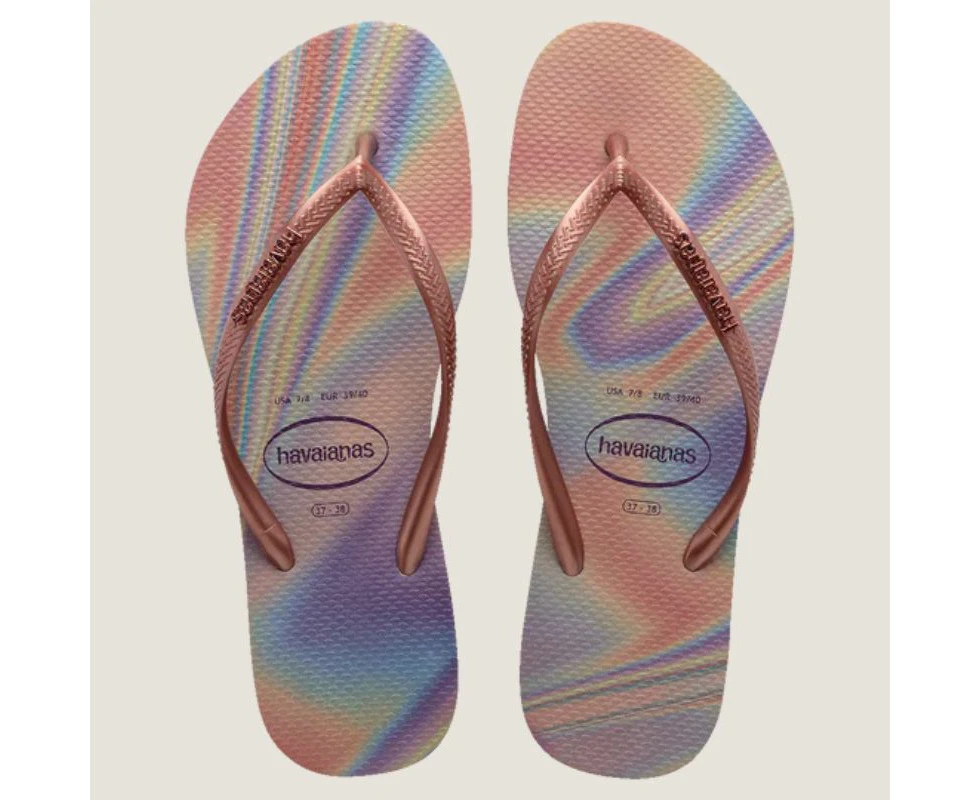 Havaianas Slim Metal Logo Iridescent Thong