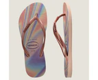 Havaianas Slim Metal Logo Iridescent Thong