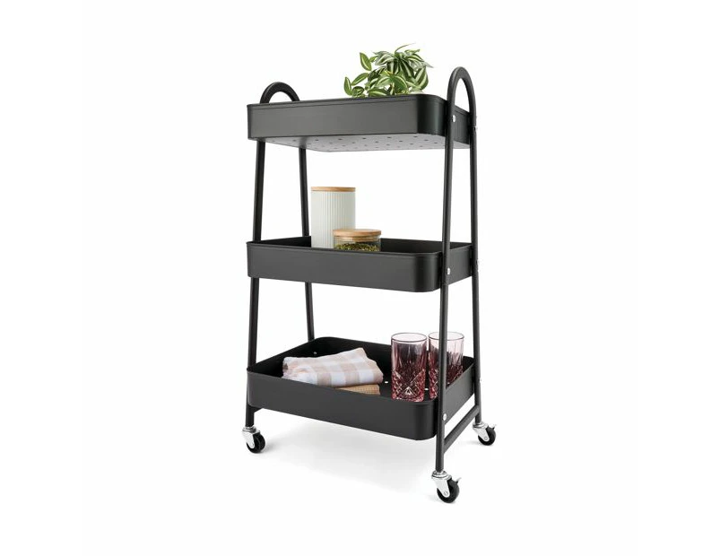 Black 3 Tier Trolley - Anko