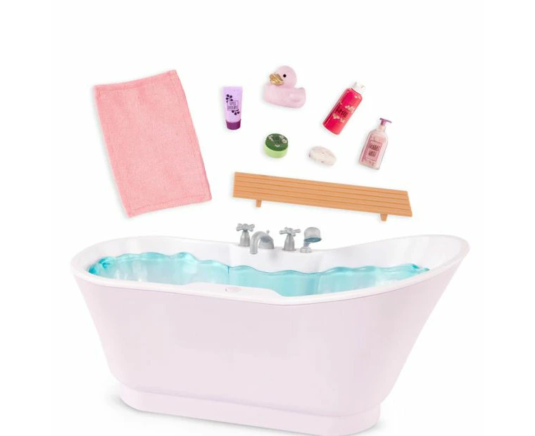 Our Generation Bubbly Bathtime Bathtub Accessory with Water Sounds for 18-inch Dolls