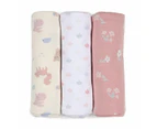 3 Pack Organic Cotton Interlock Wraps, Woodlands - Anko