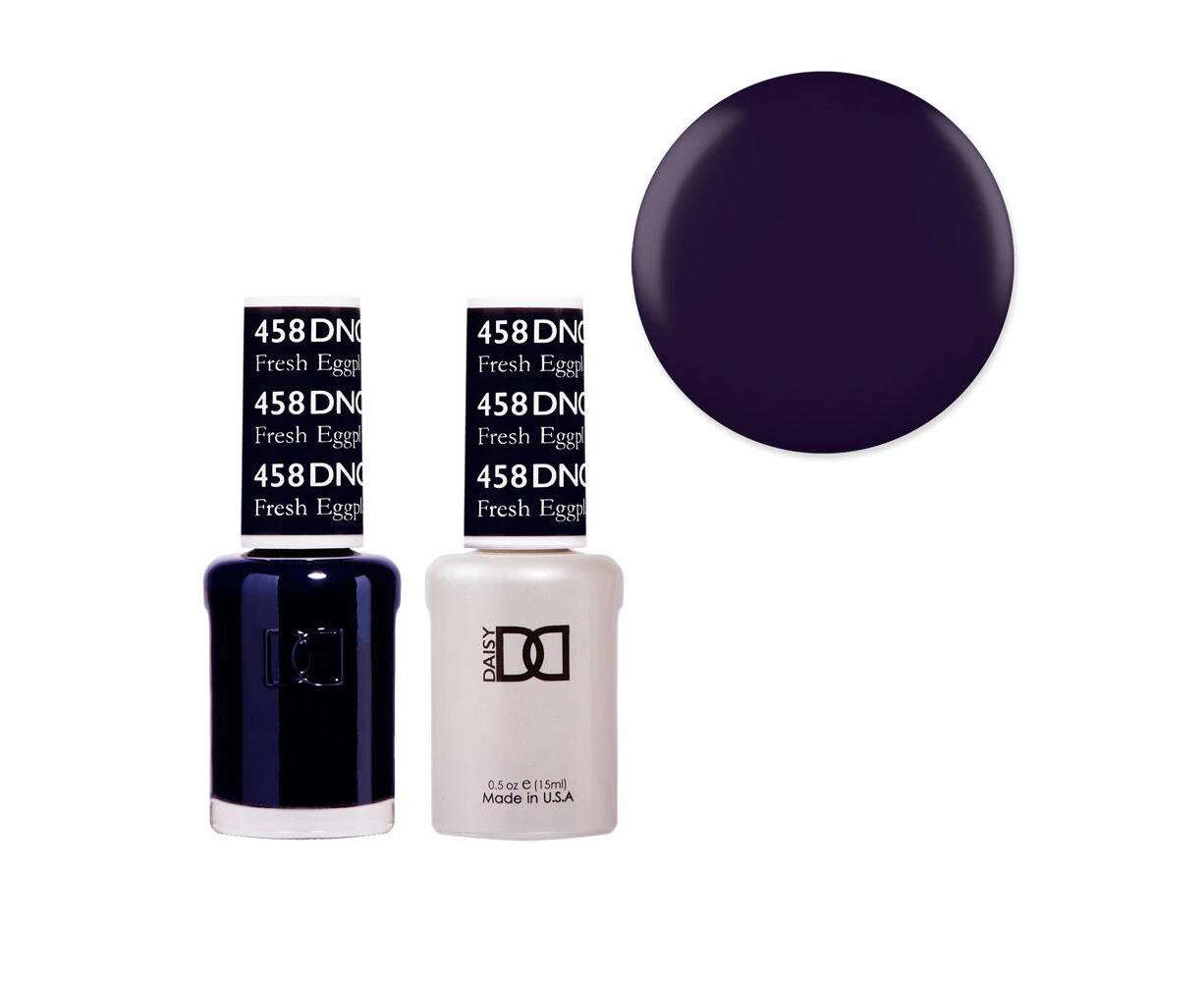 DND 458 Fresh Eggplant - Daisy Collection Gel & Lacquer Duo 15ml