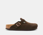 Birkenstock Unisex Boston Suede Leather Narrow Fit Clogs - Mocha