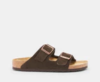 Birkenstock Unisex Arizona Leve Suede Narrow Fit Sandals - Mocca