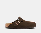 Birkenstock Unisex Boston Suede Leather Soft Footbed Regular Fit Clogs - Mocha