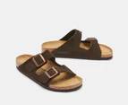 Birkenstock Unisex Arizona Leve Suede Narrow Fit Sandals - Mocca