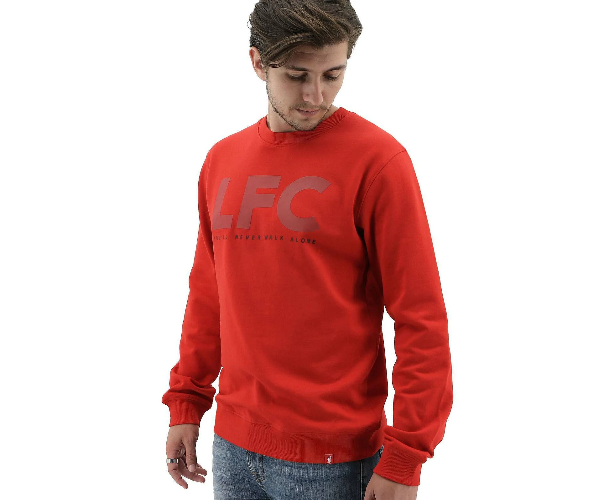 Liverpool FC Mens Crew Jumper Sweatshirt Winter Warm Soccer Football LFC - Red