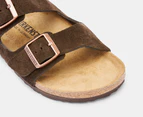 Birkenstock Unisex Arizona Leve Suede Narrow Fit Sandals - Mocca