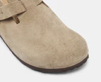 Birkenstock Unisex Boston Suede Narrow Fit Clogs - Taupe