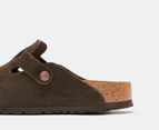 Birkenstock Unisex Boston Suede Leather Narrow Fit Clogs - Mocha