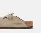 Birkenstock Unisex Boston Suede Narrow Fit Clogs - Taupe