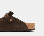 Birkenstock Unisex Boston Suede Leather Soft Footbed Regular Fit Clogs - Mocha