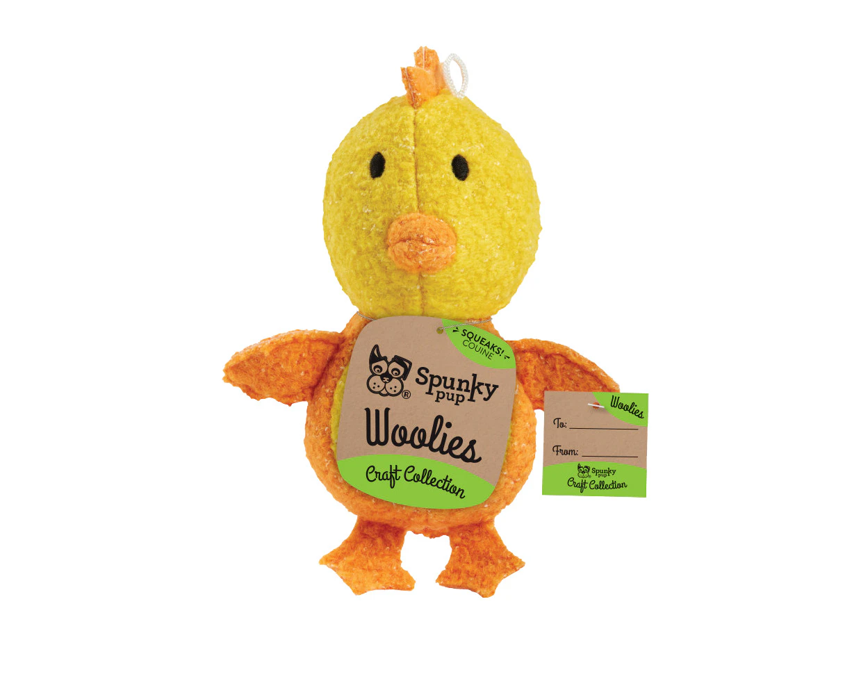 Spunky Pup Woolies Chicken Dog Toy - Mini