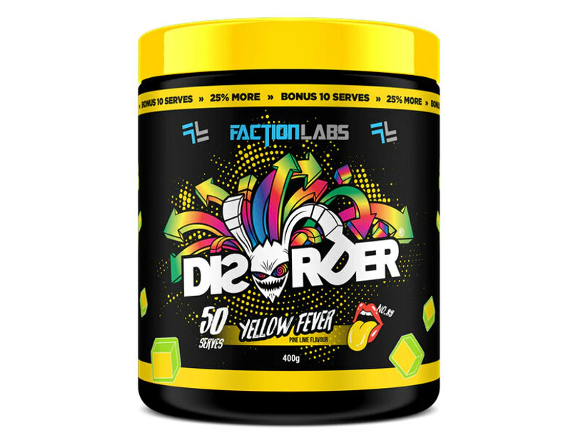 Disorder Pre by Faction Labs 50 serves Yellow Fever (Pine Lime)