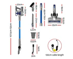 Devanti 300W Stick Vacuum Cleaner Cordless Self-Standing