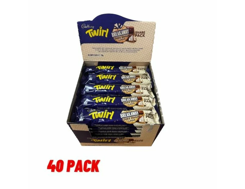 Cadbury Twirl Breakaway Cookie Dough 58g - 40-pack  (best before Feb 2025)