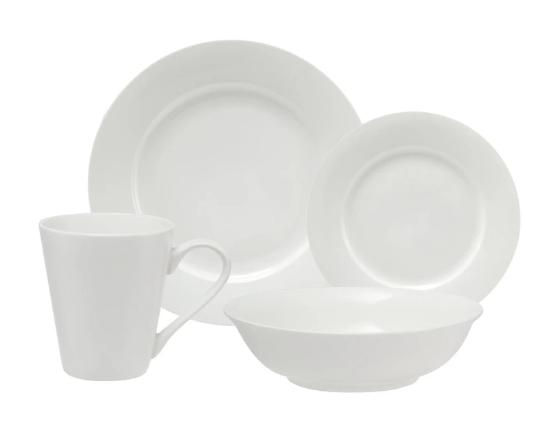 Maxwell & Williams 16-Piece White Basics Cosmopolitan Rim Dinner Set