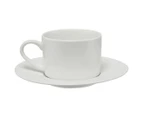 Set of 4 Maxwell & Williams 230mL White Basics Straight Cup & Saucers