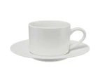 Set of 4 Maxwell & Williams 230mL White Basics Straight Cup & Saucers