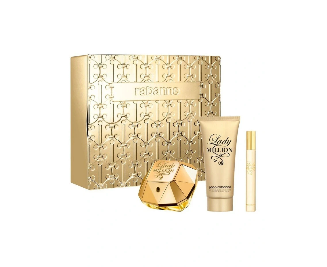 Rabanne Lady Million EDP 80ml 3 Piece Gift Set