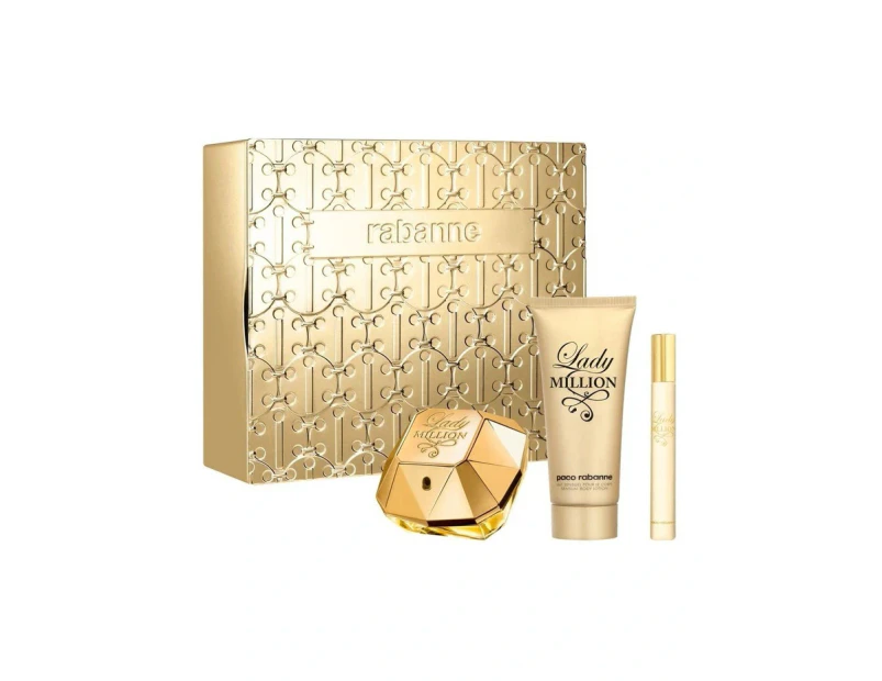 Rabanne Lady Million EDP 80ml 3 Piece Gift Set