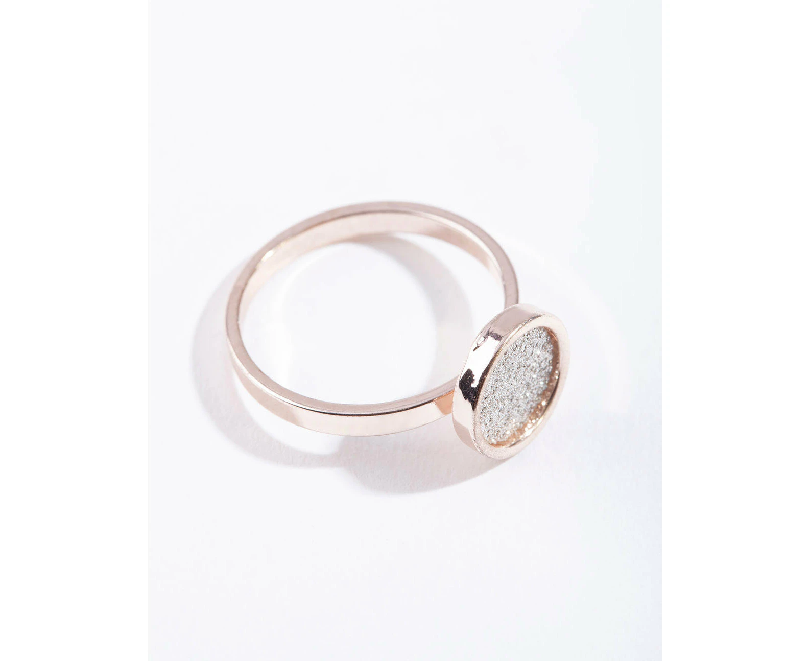 Rose Gold Circle Glitter Paper Ring