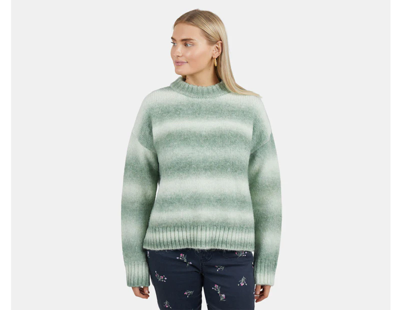 Elm Women's Briony Ombre Knit  Sweatshirt - Green Combo