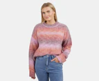 Elm Women's Briony Ombre Knit  Sweatshirt - Pink Combo