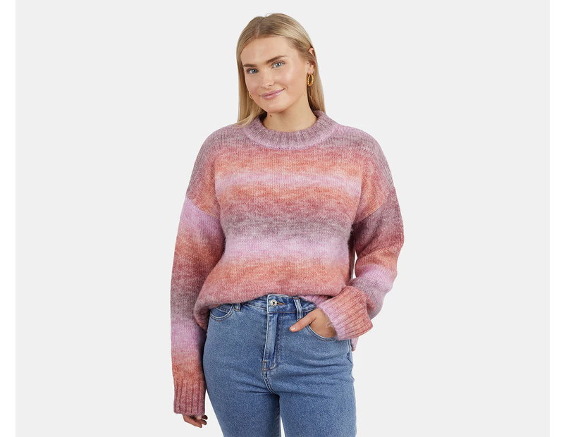 Elm Women's Briony Ombre Knit  Sweatshirt - Pink Combo