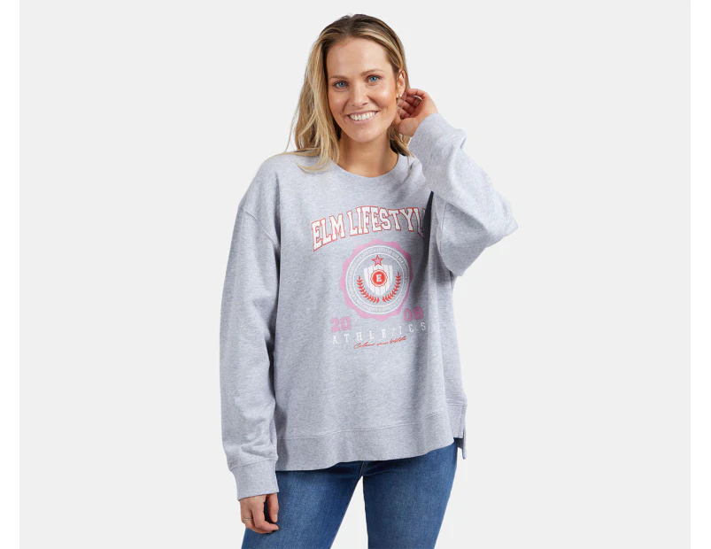 Elm Women's Athletic Crew Sweatshirt - Grey Marle