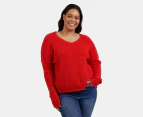 Elm Women's Verity V Neck Knit Sweater - Tangelo