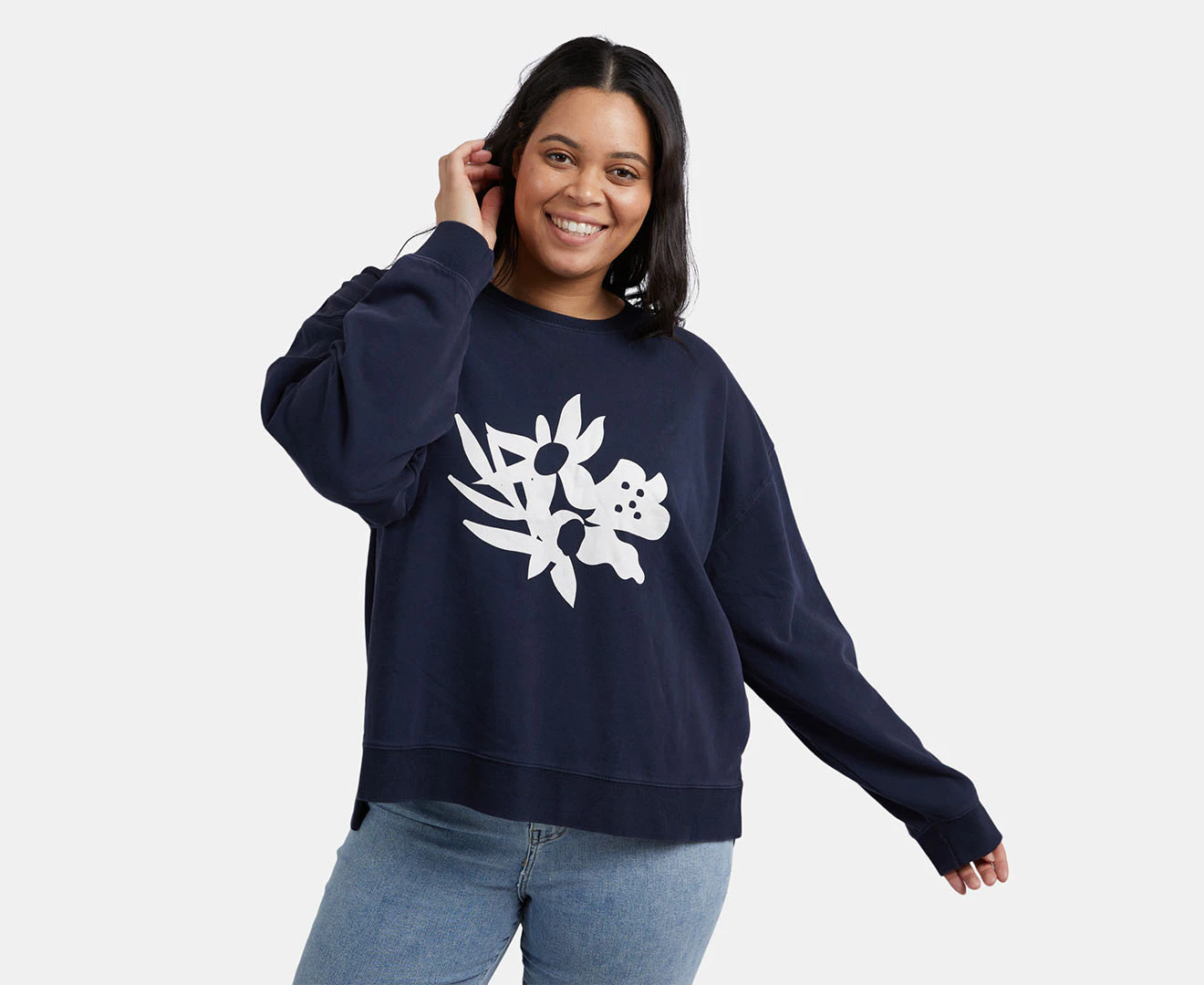 Elm Women's Inflorescence Crew Sweatshirt - Washed Navy