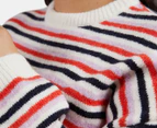 Elm Women's Rye Stripe Knit Sweater - Pink/Tangelo/Navy/White