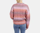 Elm Women's Briony Ombre Knit  Sweatshirt - Pink Combo