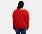 Elm Women's Verity V Neck Knit Sweater - Tangelo