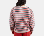 Elm Women's Rye Stripe Knit Sweater - Pink/Tangelo/Navy/White