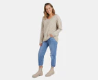 Elm Women's Verity V Neck Knit Sweater - Oatmeal